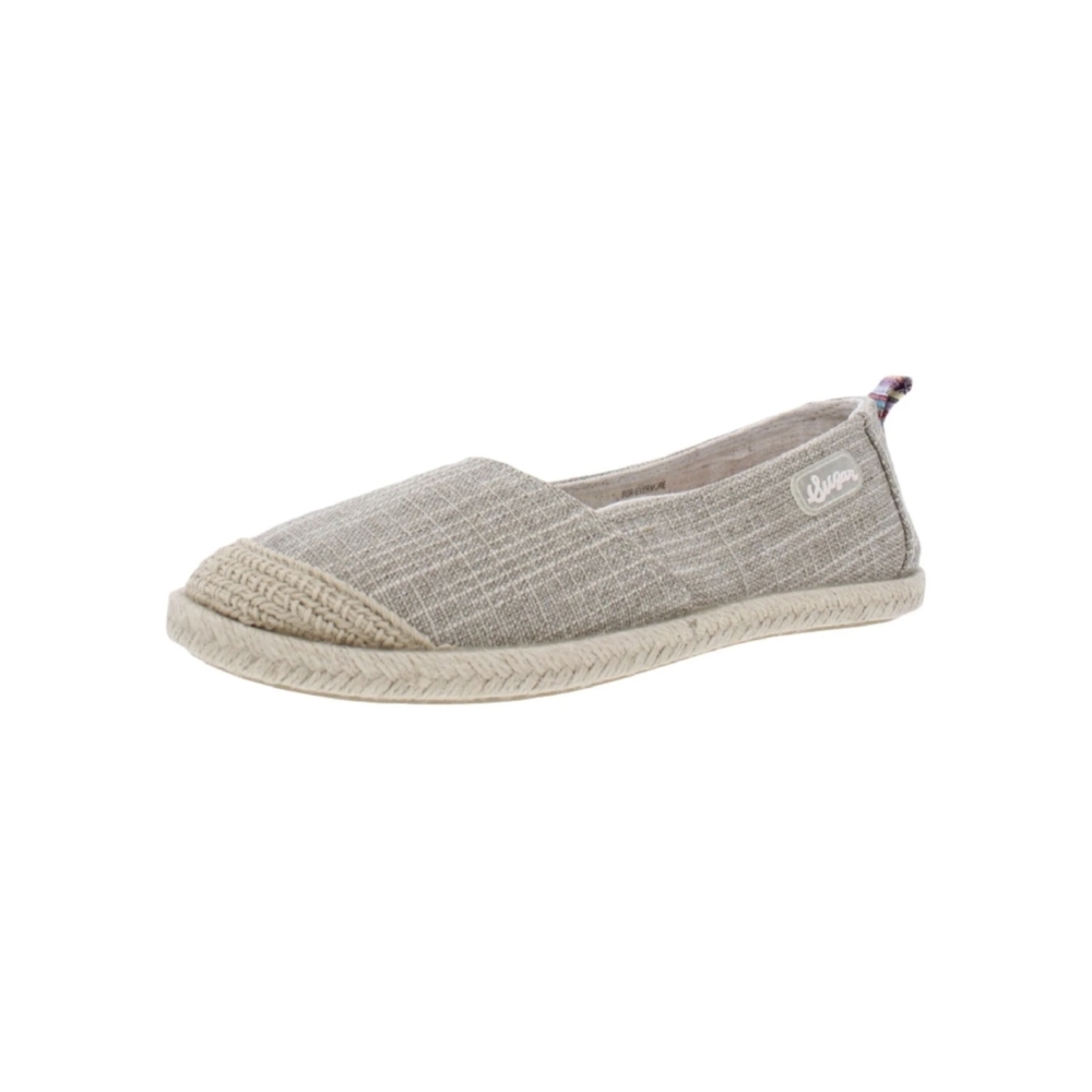 SUGAR Womens Gray Gliter Round Toe Slip On Espadrille Shoes 9.5